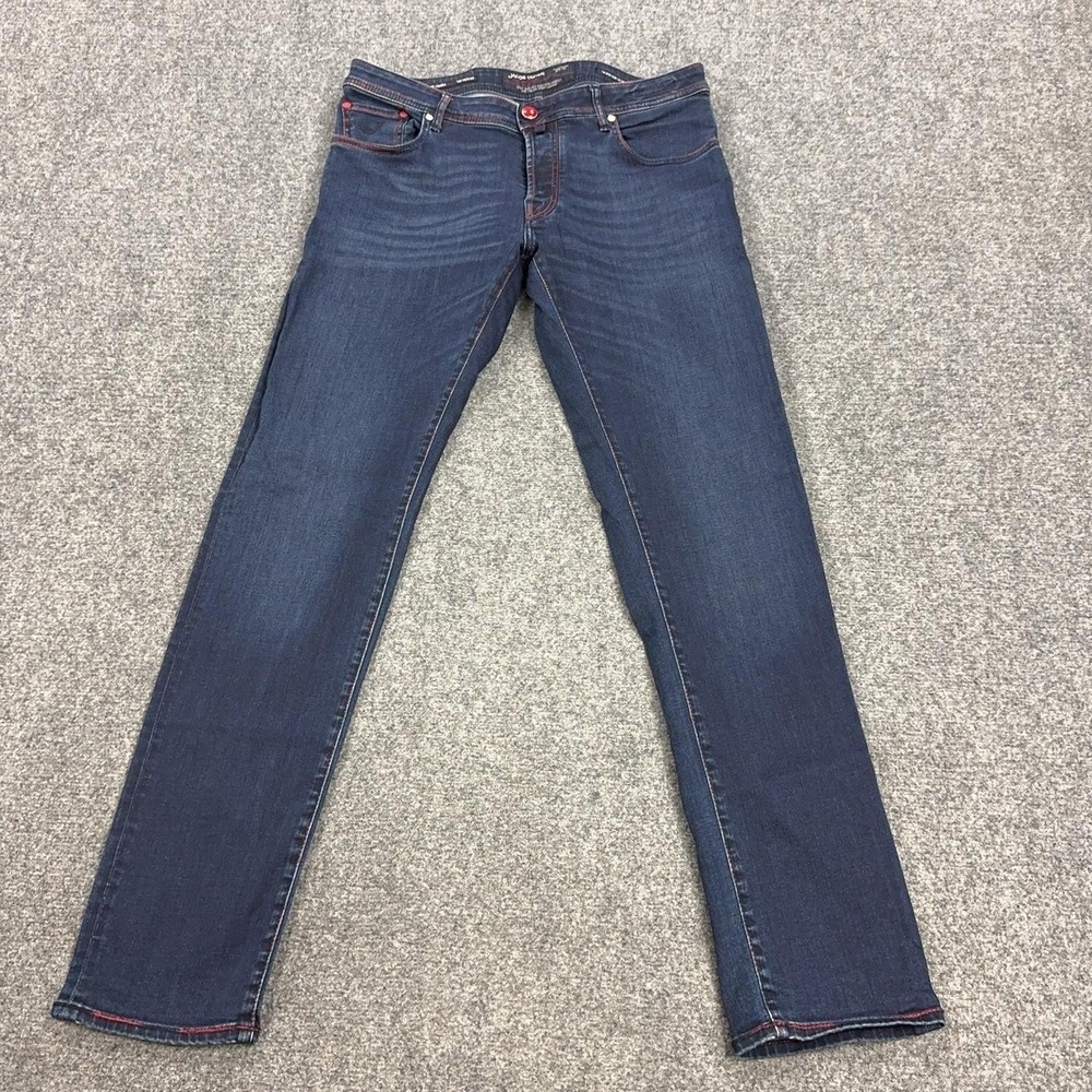 Jacob Cohen Jeans Mens 38x34 Blue Dark Wash Slim Straight Stretch Denim Pants